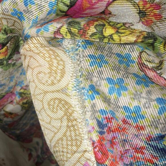 Johnny Was Zastone Womens Pant Sz S Silk Wide Leg Pants BOHO Floral Pockets FLAW - Picture 5 of 15